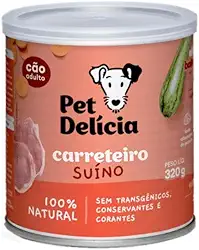 Pet Delícia Carreteiro Suíno 320g, Alimentação Natural para Cães, Com Carne Suína e Legumes Selecionados, para peles sensíveis