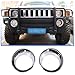 Qiosreui Front Fog Light Lamp Cover Ring for Hummer H3 2005-2009 Accessories, Fog Lamp Trim Frame Protector, Front Bumper Fog Light Ring Bezels Covers Trim, ABS (Chrome)