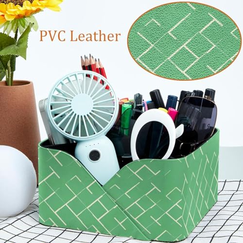 Porte-stylos rectangulaire vert pour ranger bureau et cosmétiques - 6