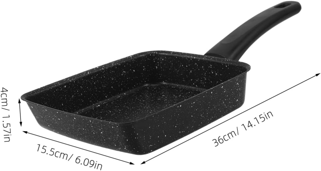 Zerodeko Versatile Rectangular Nonstick Frying Pan for Tamagoyaki Steaks Easy-clean Japanese Omelette Skillet Detachable Handle for Pancakes and Grilling