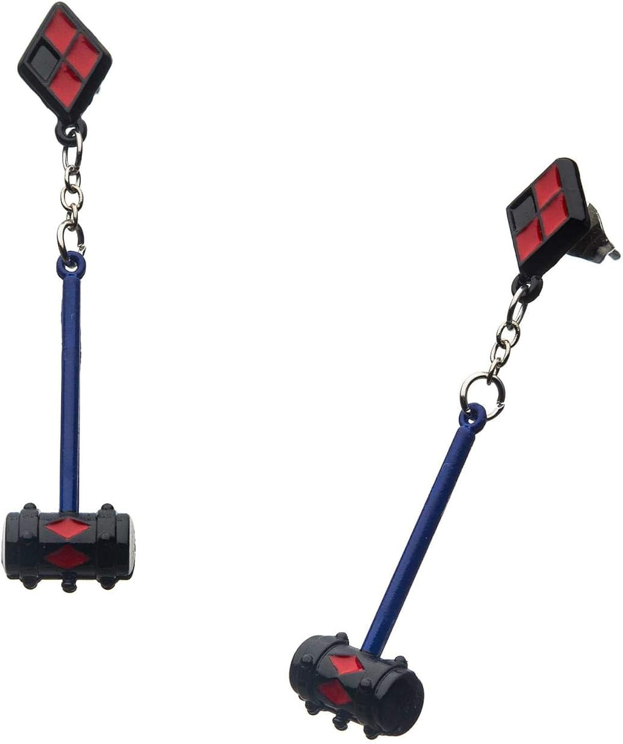Pendientes colgantes de mazo 3D de Harley Quinn Birds of Prey, Plástico