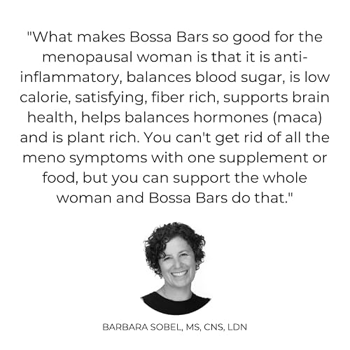 Bossa Bars Menopause Energy Bars For Women, Toasted Vanilla Almond, Plant Based, 8G Of Protein, High Fiber, Meno Middle" Support, 1G Added Sugar, Mini Meal Or Snack, 12 Count (Pack Of 1) #TOP5