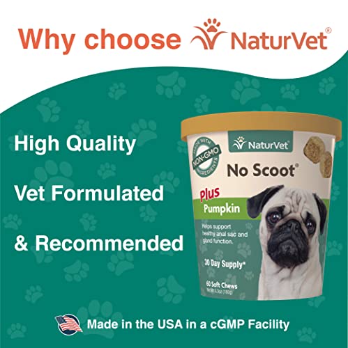 NaturVet - No Scoot for Dogs - 60 Soft Chews - Plus Pumpkin - Supports Healthy Anal Gland & Bowel Function - Enhanced… - Image 8