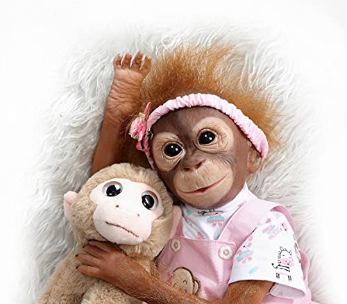 Muñeca Reborn Bebé Mono Realista 50 cm Vinilo miniatura 6