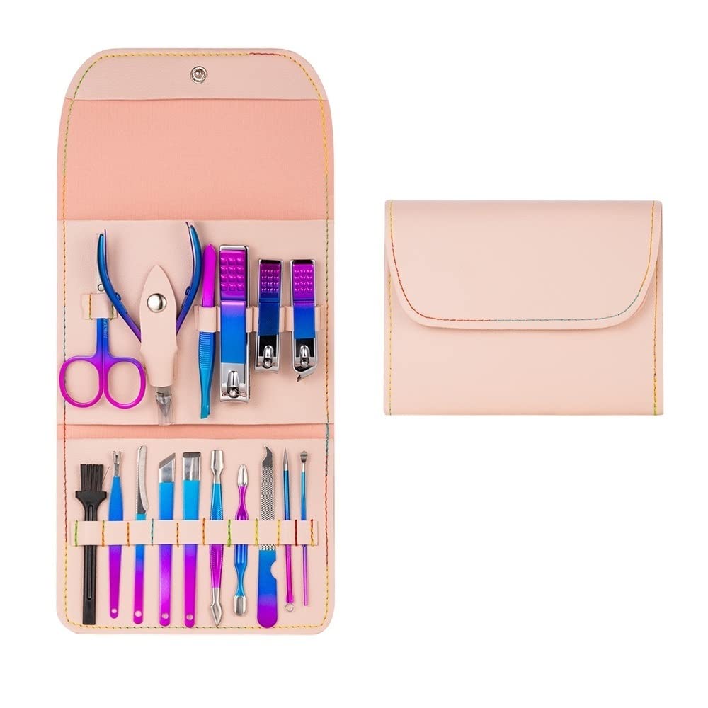 Ensemble de manucure et pédicure KANUZ 16 pièces coffret cadeau soin des ongles