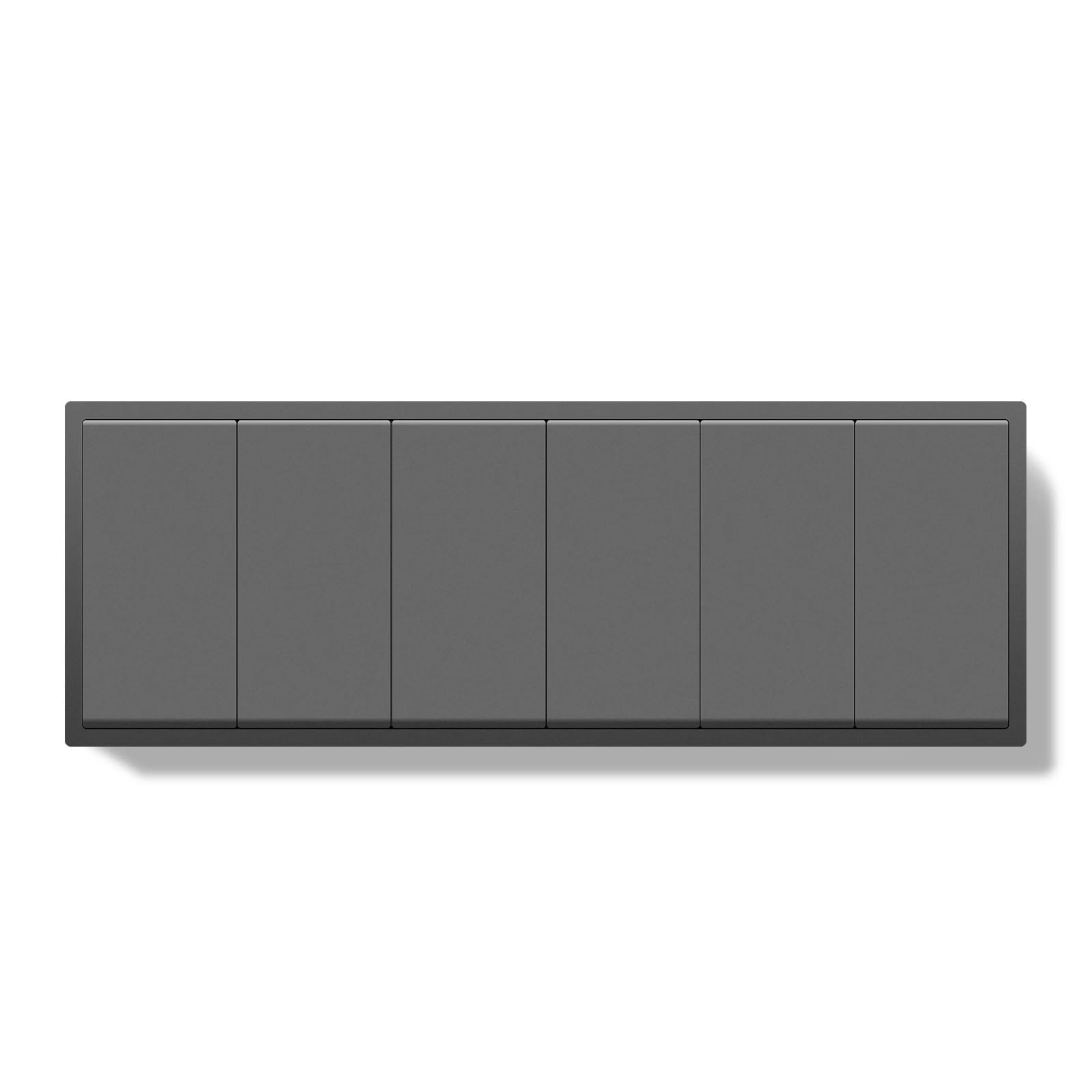 Interruttore a parete singolo da 1/2 gang, interruttore a doppia luce, a triplo pulsante grande, cornici in plastica a 1 via, 10 A(2G 2G 2G Grey)