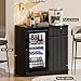 Aauro Home Mini Fridge Cabinet (Fridge Included), Fluted Coffee Bar Cabinet with Refrigerator, Pull Out Drawer & Storage Cabinets, 31.5