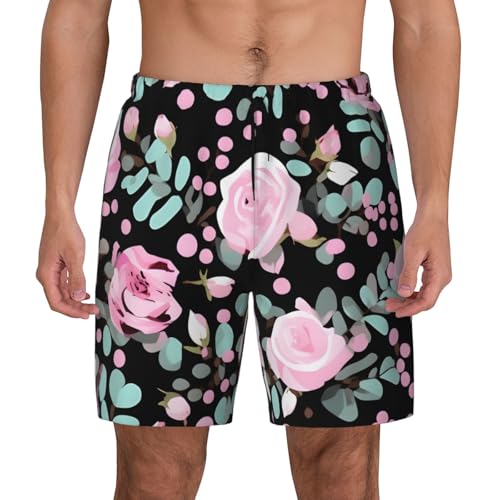 Short de bain léopard homme rose maillot de plage léger respirant