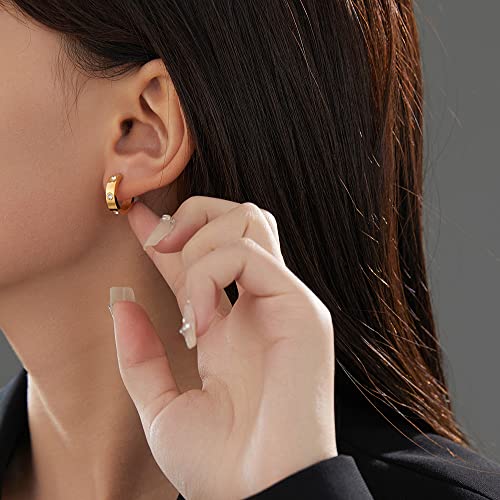 VQYSKO Love Friendship Earrings Gifts for Women Teen Jewelry Gold and Silver Hoop Earrings Stainless Steel Dainty Stud with Cubic Zirconia Stones Present for Her2
