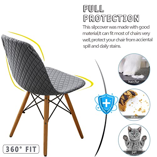 SHENGYIJING Pack de 2/4/6 Fundas Decorativas para Sillas de Comedor Nordicas Adjustables, Lavable, Elasticas para Banquetes Cocina Hogar(Gris Claro) - imagen 3