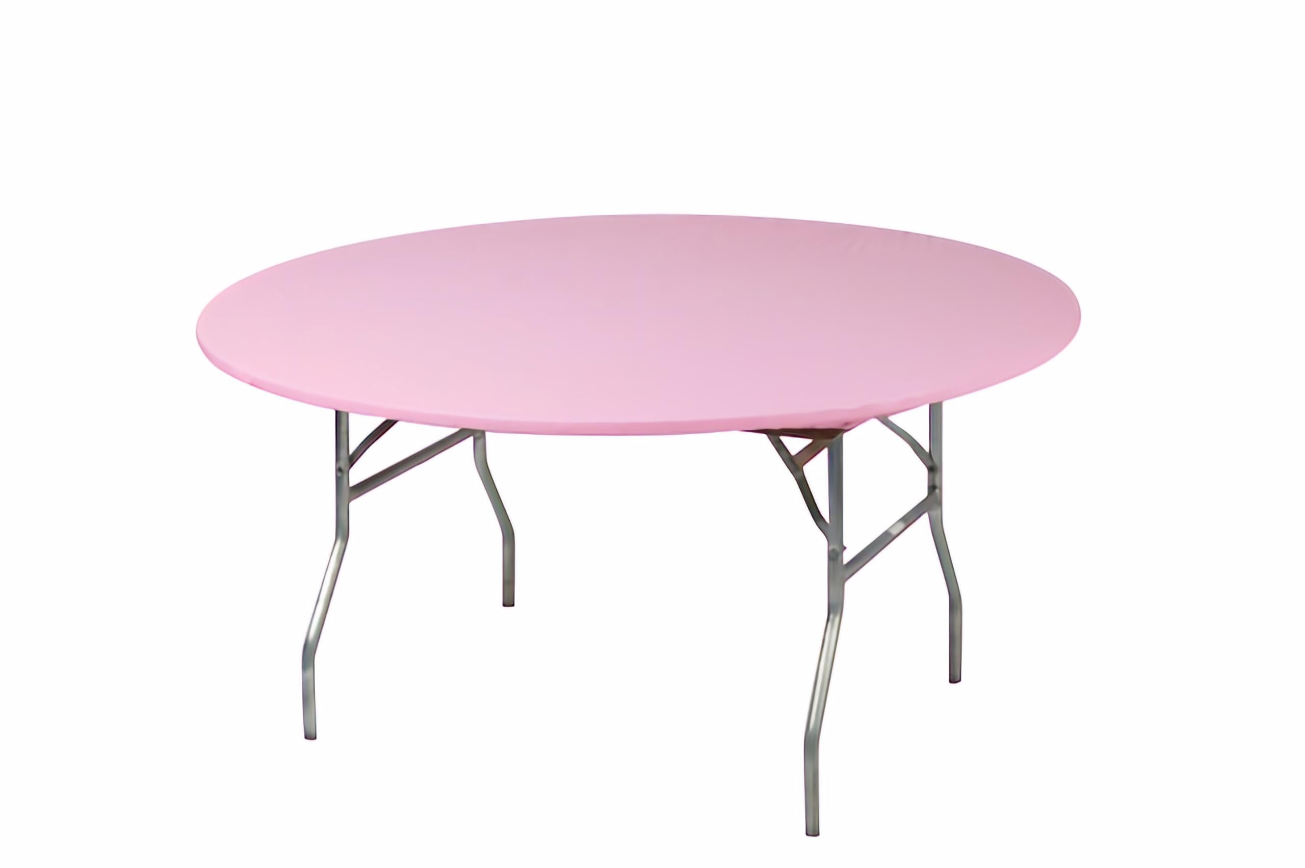 Designs by DaVal Kwik-Covers 10 Pack of Round Plastic Table Covers - 60" or 72" Round - Indoor or Outdoor Fitted Covers (Tables NOT Included) (Pink,