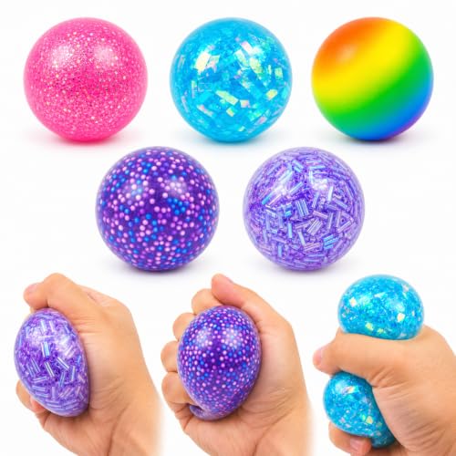 Squishy Ball Stress Balls, 5 Pack Sensory Fidget Toys - image 1