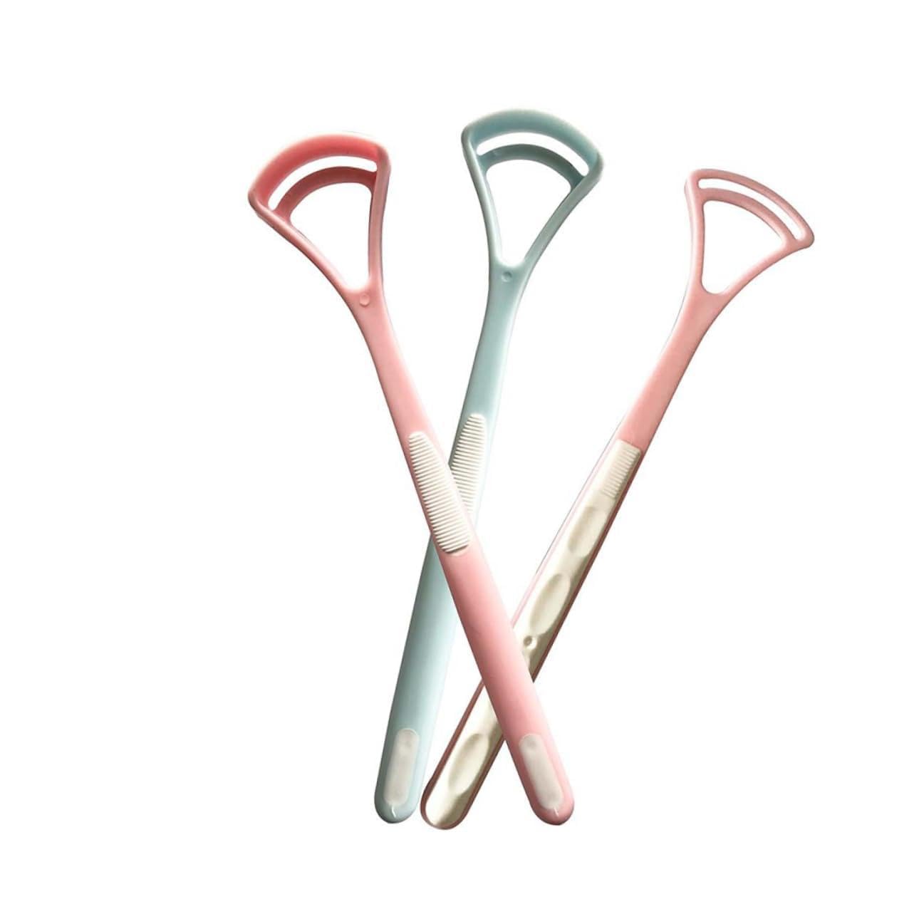 CLISPEED 10 Pack Tongue Cleaners Brush Tongue Scraper Oral Tools Fresh Breath Travel Size