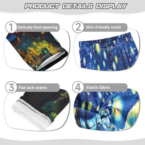Toddler Girls Leggings Printed Yoga Pants Leggings Tree Starry Sky for Kids3