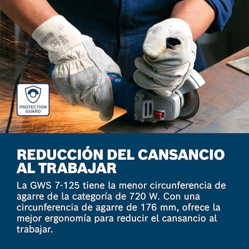 Amoladora angular Bosch GWS 7-125 disco 125mm potencia 720W radial para cortar metal 3