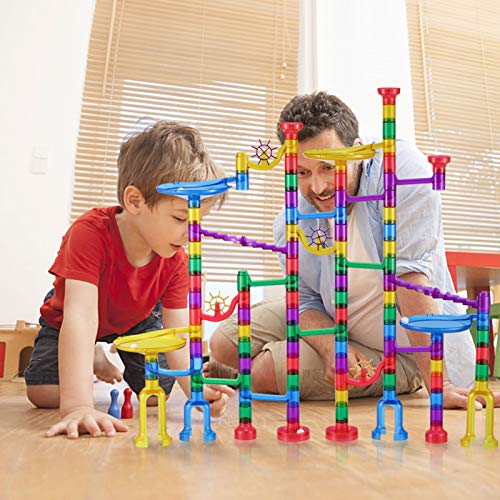 Magicfly Marble Run Set, 127 Pcs Marble Race Track For Kids With Glass Marbles Upgrade Marble Works Set #TOP6