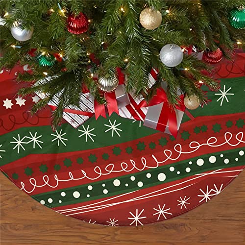 Christmas Tree Skirt- Stripes Tree Skirt 36Inch Striped Sweater Tree Skirt For Christmas Tree Decor Holiday Party Tree Decorations #TOP5