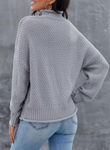 Image of Dokotoo Womens Sweaters Turtleneck Cable Knit Chunky Pullover Fall Outfits