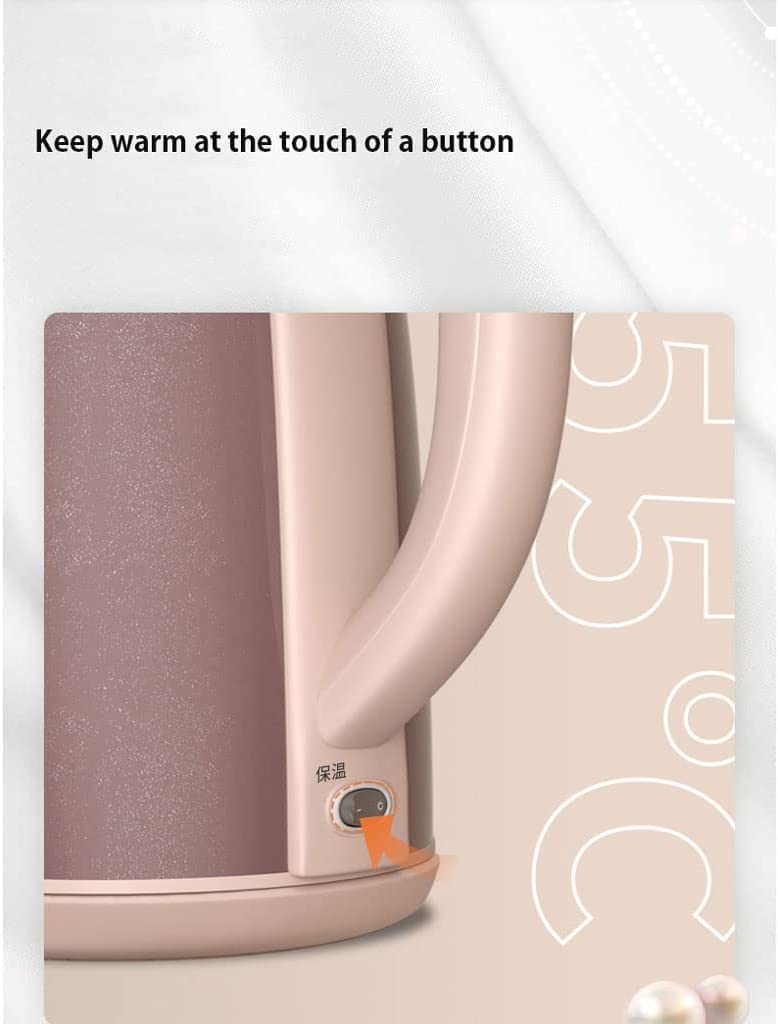 Bollitore elettrico da 1,7 l, design con interruttore a 1 pulsante, bollitore, struttura a doppia parete, bollitore d'acqua, spegnimento automatico, facile da usare