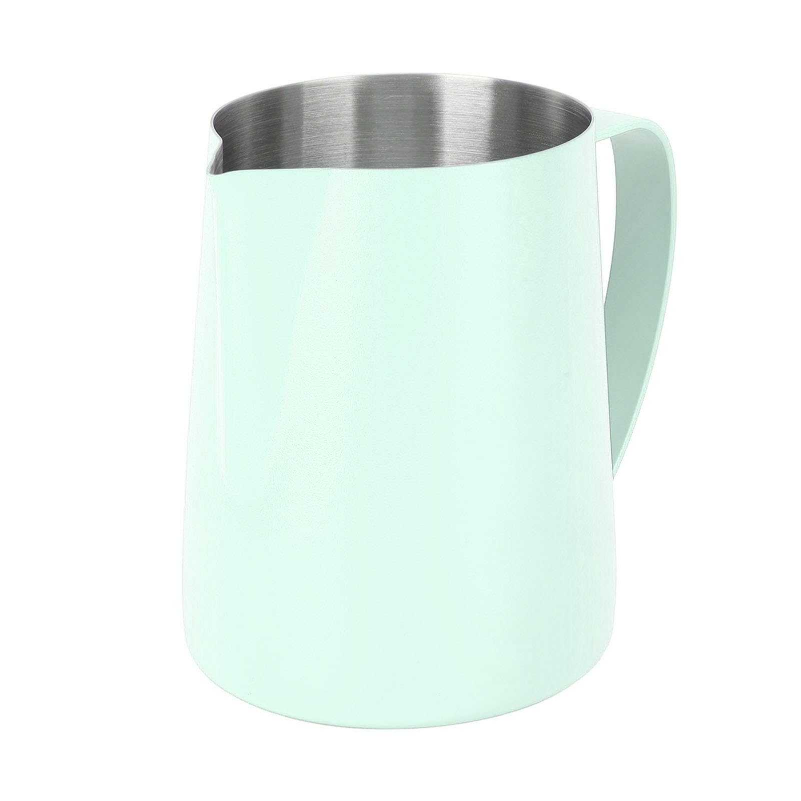 Cocoarm Milk Coffee Jug 600ML Coffee Frothing Cup 304 Stainless Steel Coffee Latte Art Pitcher Point Mouth Design Coffee Milk Frother for Latte Art with Scale Line Inside Cup (Green)