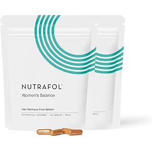 Nutrafol Women’s Balance Hair Growth Supplements, for Ages 45+, Clinically Proven for Visibly Thicker Hair and Scalp Coverage, Dermatologist Recommended – 2 Month Supply, 2 Refill Pouches
