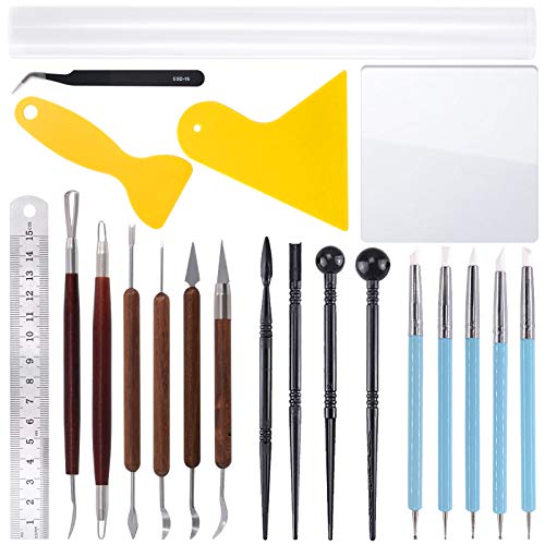 Keadic 21PCS Polymer Clay Modeling Tools Set, Including Wooden Double