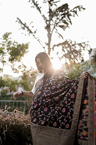 Image of DEVANGI Women's Floral Silk Blend Dupatta