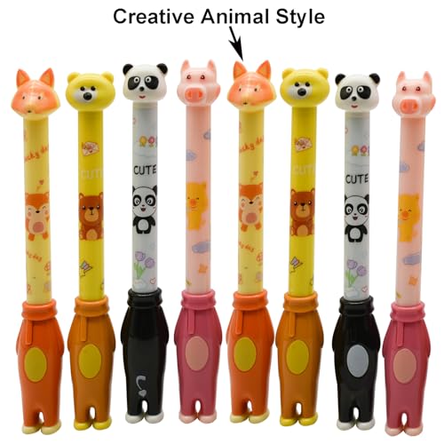 Maydahui 8 PCS Bolígrafos de Gel Animal de Gel Roller Negro miniatura 3
