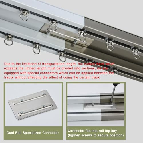 Riel de cortina de techo de 300 cm en aluminio resistente para divisor de espacios 6