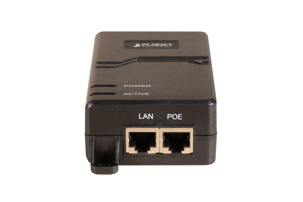 PLANET Gigabit PoE Injector, Adapter (60W, Integrated) | Single-Port, Ultra Power over Ethernet Injector, Network Distances up to 328 Feet | Use for IP Camera, More (POE-173)