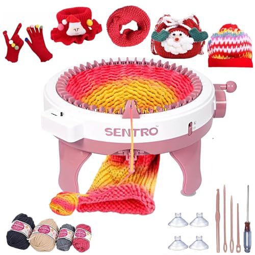 Sentro Knitting Machine,Sentro 48 Needles Knitting Machine with Row Counter Automatic Circular Weaving Spinning Knitting Loom Machine Kit for Adults and Beginners for Hats/Scarf/Sweater/Kintting Toys