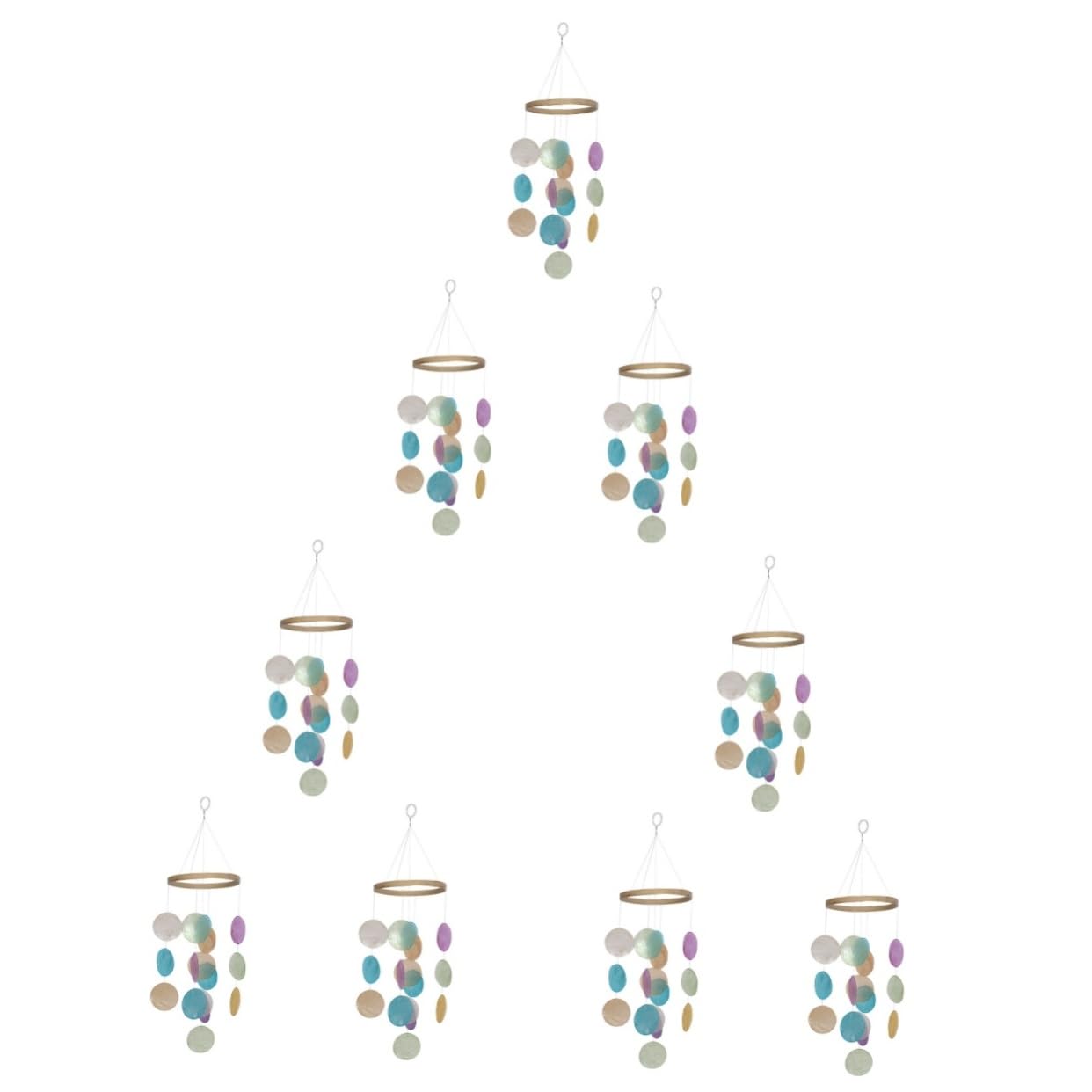 HANABASS 3pezzi Campane Vento Artigianali Colorate Con Anello Per Giardino Patio e Balcone Melodie Rilassanti Per Decorazioni Esterne e Interne