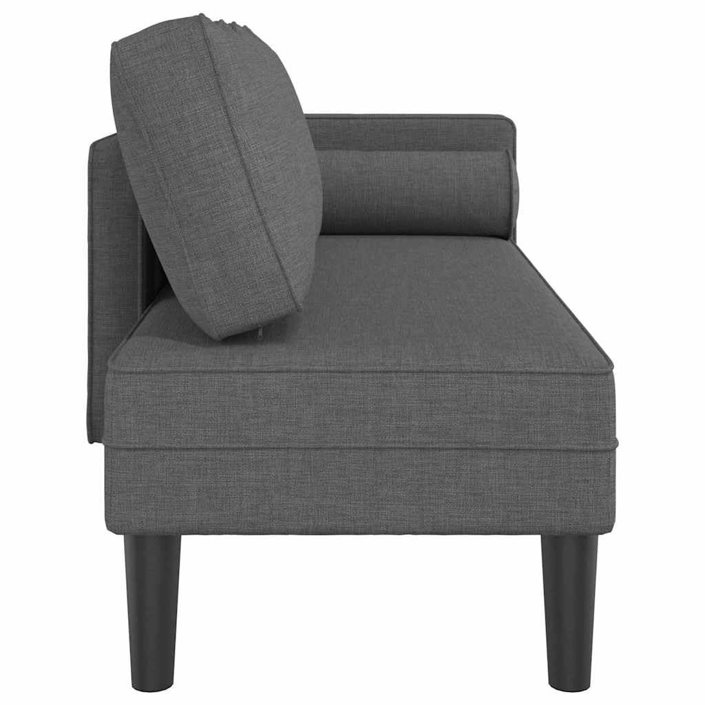vidaXL Chaise Longue con Cuscini Grigio Scuro in Tessuto, divano letto, divano imbottito, seduta da soggiorno, dormeuse, seduta da salotto