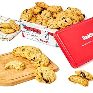 David’s Cookies Cranberry Pistachio Biscuits Sweet Sampler Tin – Irresistible Crunch, Snacks And Bakery Treats – Ideal for Snacking And Gifting – Delicious Gourmet Food Gift For All Occasions 9.3oz