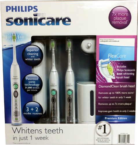 Philips Sonicare Flexcare Rechargeable Sonic Toothbrush Premium Edition 2 pac..