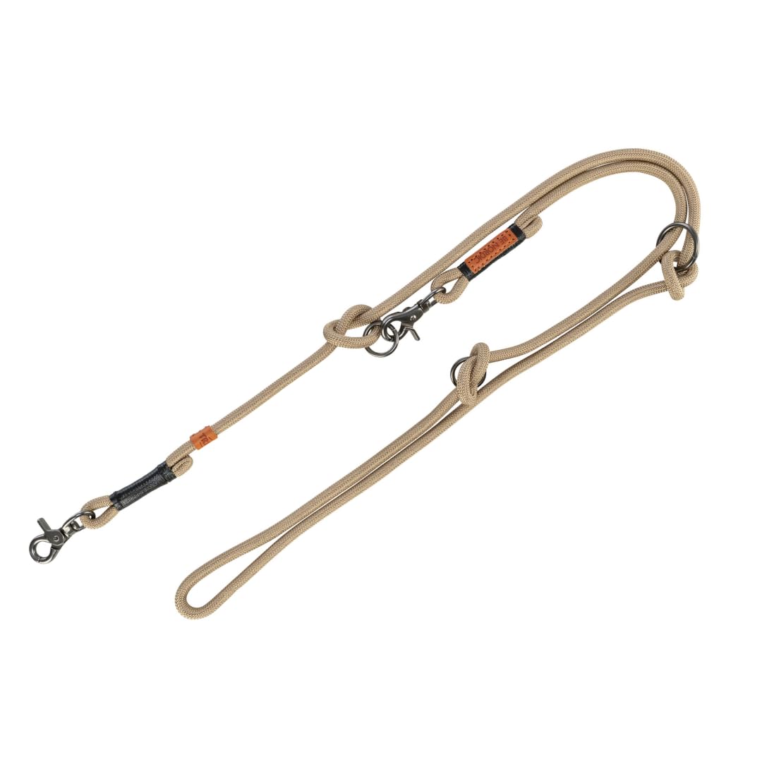 TRIXIE dog lead BE NORDIC V-leash S-M, 78.74 inches ø 0.31 inches in sand/black, adjustable dog lead with Nordic charm
