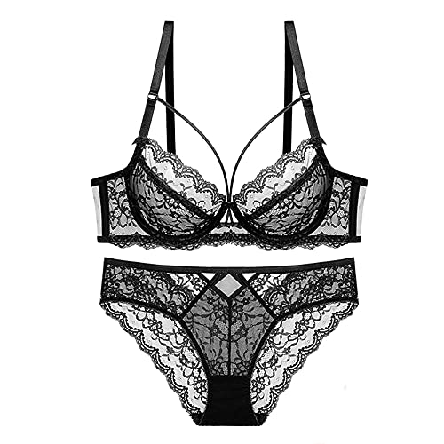 Soutien-gorge transparent à armatures sans l'inconfort des coques, parure noire 85E