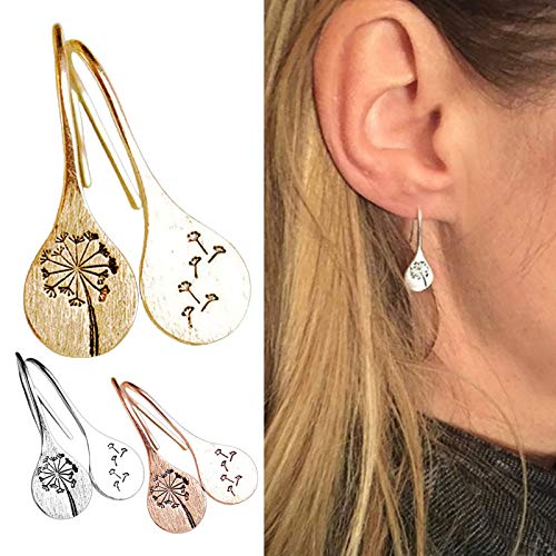 Brincos pendentes em formato de orelha JENPECH | Brincos pendentes de dente-de-leão da moda simples