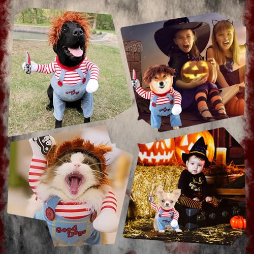 Halloween Kostüme für Hunde,Halloween Lustiges Haustierkostüm,Lustige Hundekleidung Puppe,Hund Schreckliches Kostüm,Deadly Doll Hundekleidung,Lustige Cosplay Kostüme für Haustiere Karneval Party
