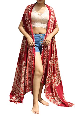 Full Funk Bohemian Sleeveless Robe Scarf Shawl Shirt African Dashiki Printed Rayon