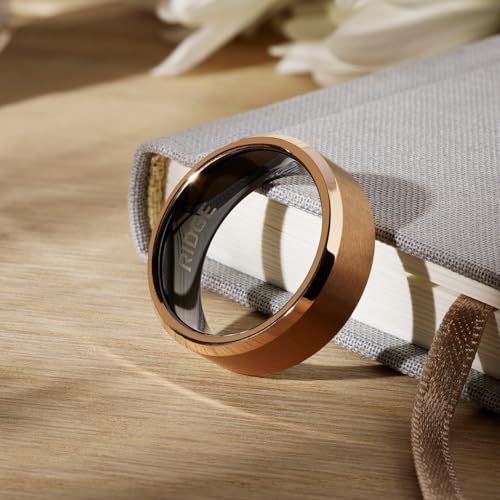 Image of The Ridge Tungsten Rings For Men - Mens Wedding Band - Strong, Durable, and Scratch-Resistant Beveled Ring With Silicone Band
