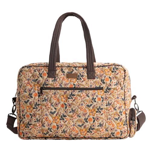 Maison d' Hermine Weekend Bag Cotton Quilted Duffel Overnight Luggage Weekender Gym Bag for Gifts Travel Men Women Business Travellers Family Trip, Floral rain