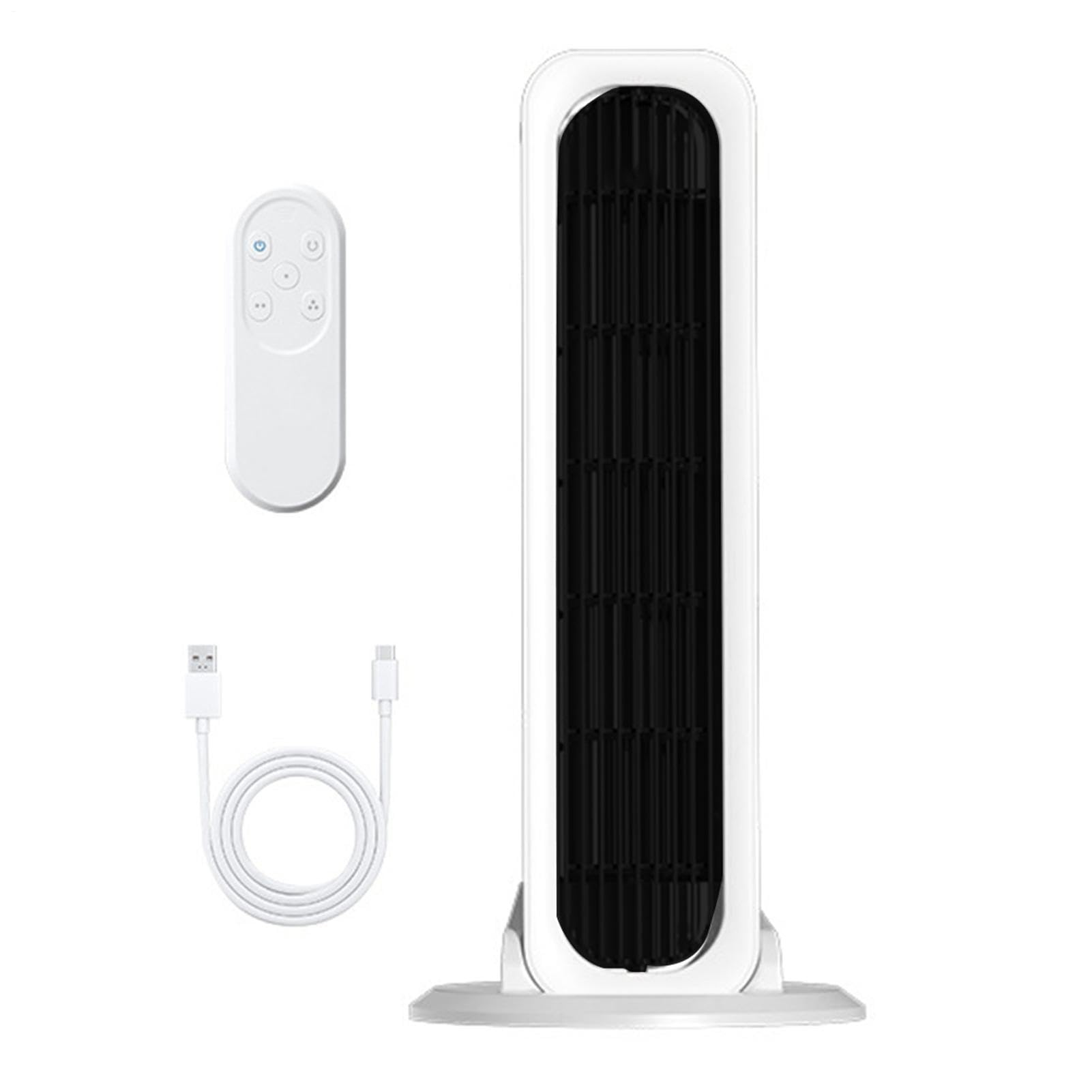 Ventilatore Torre Silenzioso Senza Lama Ricaricabile USB Oscillante | Ventilatore Torre USB-C Ricarica Rapida Uso Continuo Casa Camera Cucina Appartamento Lavoro Dormitorio Studio