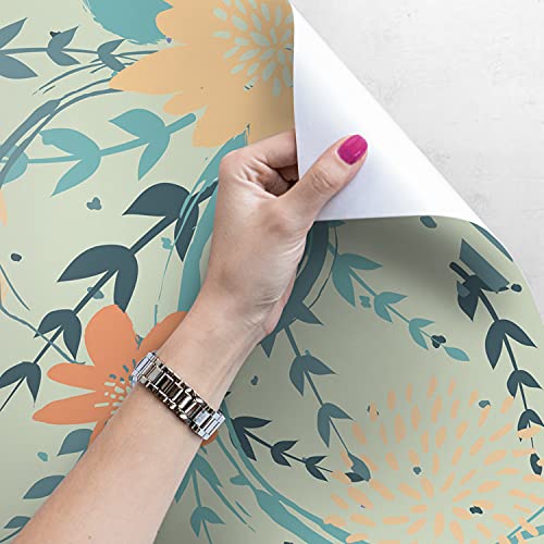 Décoration auto-adhésive doodle floral 250x250 cm