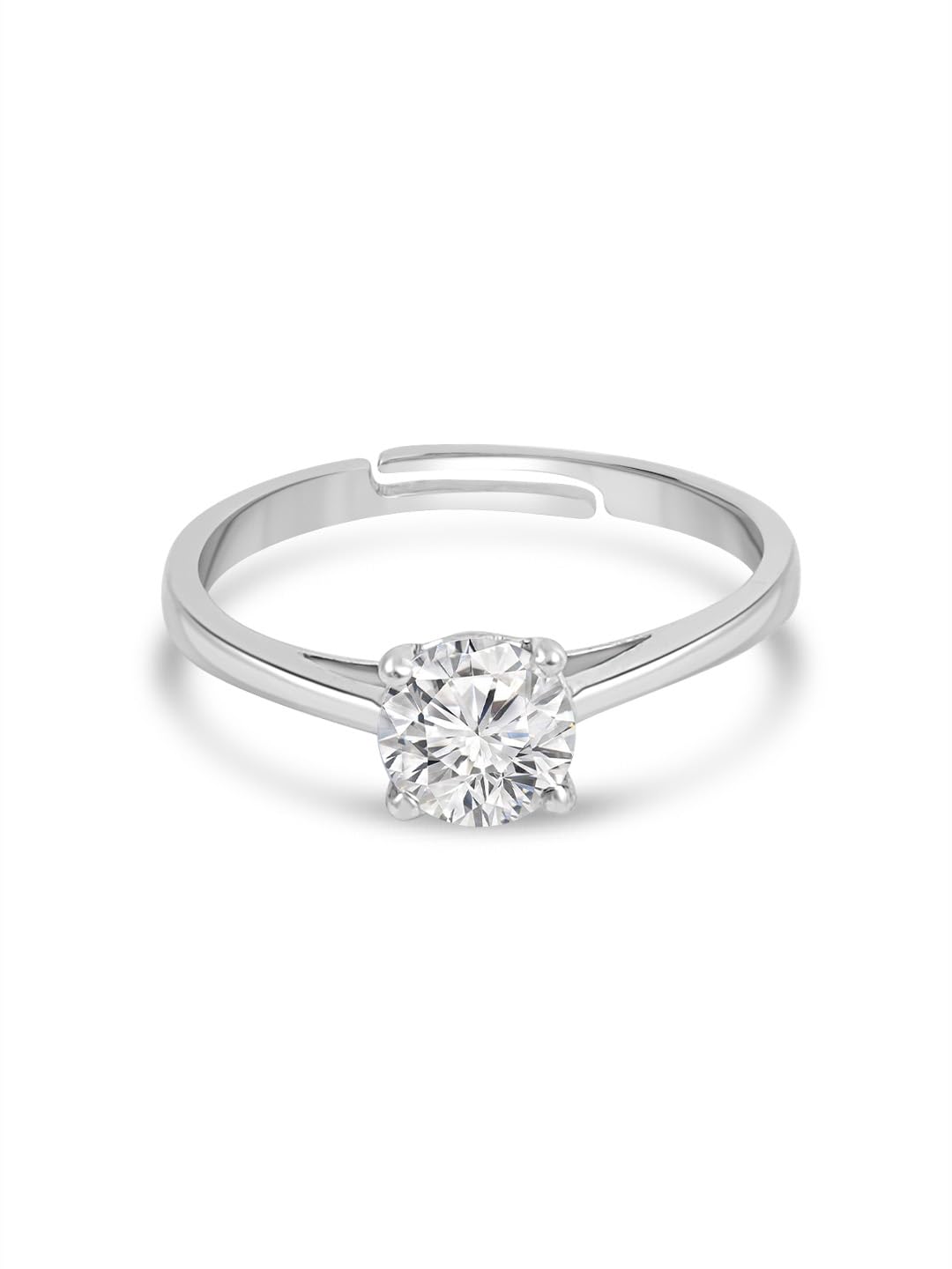 zavya 925 Sterling Silver Solitaire Rhodium Plated Ring | Gifts For Women And Girls | 1 Year Plating Warranty-picture-42