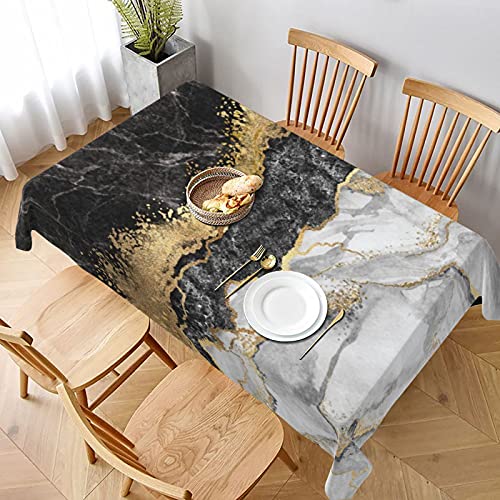 Opmlisir Marble Rectangle Tablecloth,Abstract Background Creative Texture Marble Gold Long Table Cloth Washable Table Cover For Kitchen Dining,Birthday Party,Holiday,Christmas,Buffet 54"X 72" #TOP1