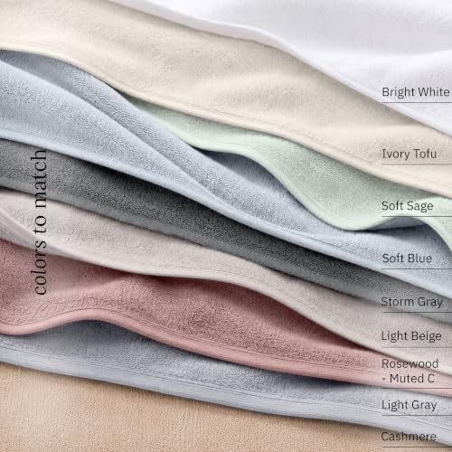California Design Den Organic Cotton Bathroom Towel Set of 6, Soft Blue - image 4