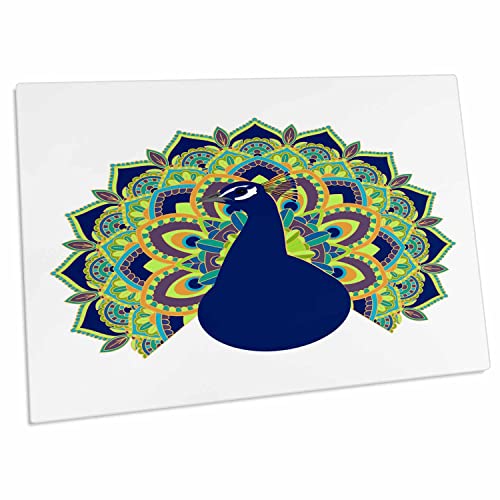 3dRose Mandala Peacock Pad para Escritorio Grande miniatura 1