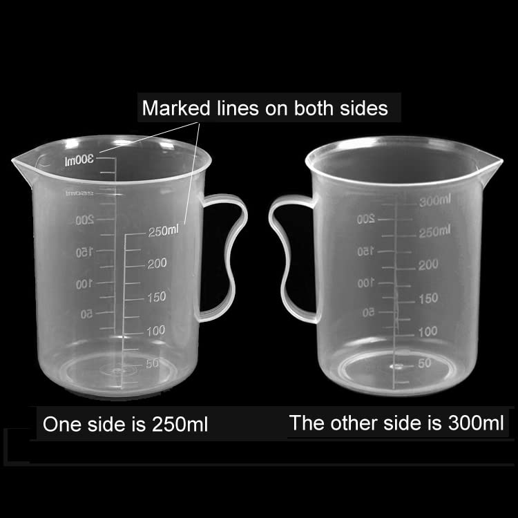 Juego de 2 vasos medidores plásticos con asa 300 ml miniatura 2