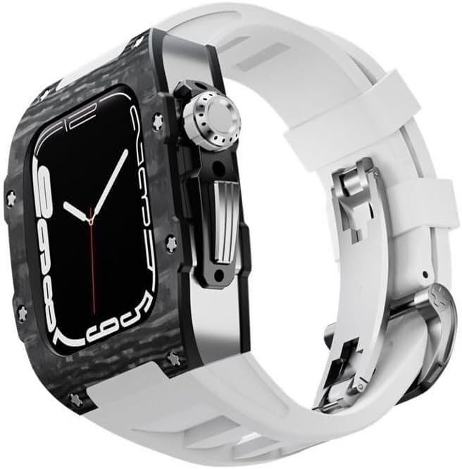 Bracelet de montre en fibre de carbone fluororubber Apple Watch Series 8